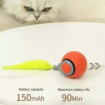 Интерактивные игрушки-мячи для кошек, автоматический катящийся мяч, искусственный хвост, перезаряжаемая умная электрическая игрушка для питомцев, дрессировка собак и кошек, имитация мыши
