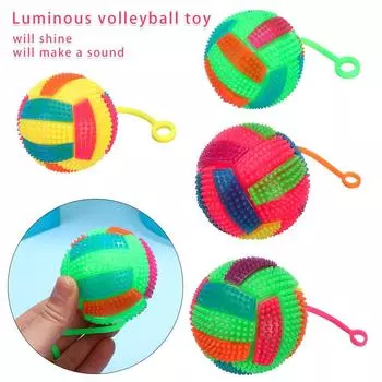 Интерактивный эластичный мяч для чистки зубов, светящийся волейбольный мяч для собаки, щенка, светодиодный резиновый мяч