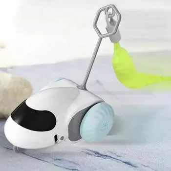 Интерактивный электрический спортивный автомобиль для кошек Самопомощь Интеллектуальные кошачьи палочки Умная игрушечная машинка для кошек для помещений синий