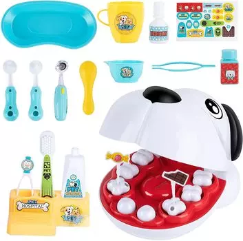 Интерактивный игровой набор для ухода за зубами для собак, обучающая ролевая игра для детей, улучшает моторику и осведомленность о гигиене