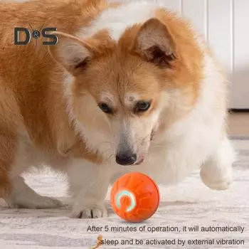 Интерактивный игрушечный мяч для собак для маленьких и средних собак, активируемый движением, автоматический интеллектуальный катящийся шар, стимулирующий развлекательную игрушку для домашних животных синий