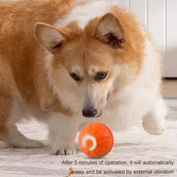 Интерактивный игрушечный мяч для собак для маленьких и средних собак, активируемый движением, автоматический интеллектуальный катящийся шар, стимулирующий развлекательную игрушку для домашних животных синий