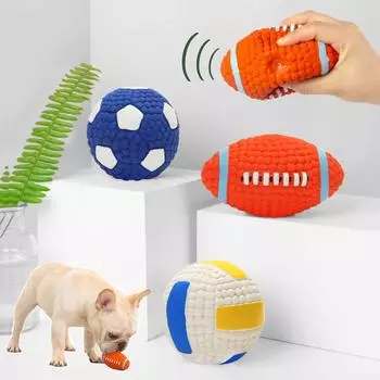 Интерактивный игрушечный шарик-дой со скрипучим звуком, жевательные шарики для маленьких и больших собак, улучшающие IQ, игрушки для щенков, кошек, против укуса, чихуахуа, немецкая овчарка, товары для домашних животных S