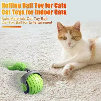 Интерактивный кошачий мячик, самокатящийся умный мяч, автоматическая движущаяся игрушка-мяч, электрическая игрушка для домашних собак/кошек красный