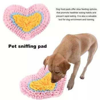 Интерактивный коврик для нюхания домашних животных, коврик для лизания собак, медленный корм, умственная стимуляция, коврик для обнюхивания, форма сердца, розы, интерактивная игрушка-головоломка для собак B