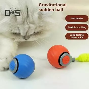 Интерактивный мяч для кошек, самокатящийся мяч для кошек с регулируемыми скоростными режимами, электрический мяч для домашних животных, активируемый касанием, для использования в помещении и на открытом воздухе A оранжевый