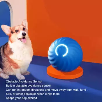 Интерактивный мяч для собак, многоцелевой, автоматический, движущийся, подпрыгивающий, с низким уровнем шума, устойчивый к укусам, прыгающий мяч для домашних животных со светодиодной подсветкой для помещений