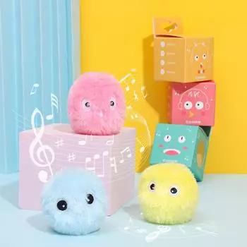 Интерактивный мяч, умные игрушки для кошек, плюшевая электрическая кошачья мята, обучающая игрушка, котенок, сенсорный звук, продукт для домашних животных, писк, игрушечный мяч зелёный