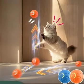 Интерактивный прыгающий мяч для кошек Умные игрушки для кошек USB Автоматический катящийся магический шар Электронная игрушка для кошек и собак Аксессуары для игр для кошек синий