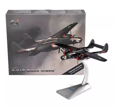 INTERALLIED ВВС 1 ЧЕРНАЯ ВДОВА Полуночное безумие 548-я эскадрилья ночных истребителей Готовое изделие 1/72 P-61B