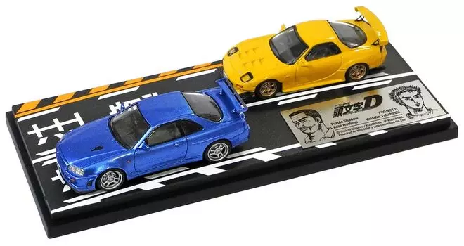 INTERALLIED Initial D Set Keisuke Takahashi Kozo Hoshino Skyline Завершенный продукт MD64208 MODELER S 1/64 Vol.8 RX-7 (ФД3С) и GT-R (БНР34)