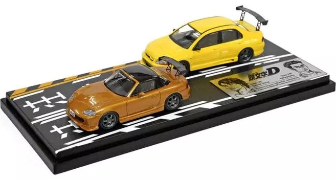 INTERALLIED MODELER S 164 Набор Initial D Том 6 Сатоши Омия Родстер (НБ8С) & Kobayakawa Lancer Evolution VII Готовое изделие MD64206
