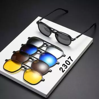 Interchangeable Sunglasses Cover Men S And Women S Glasses Frame Magnetic Clip Polarized Sunglasses 2307 PC material rack