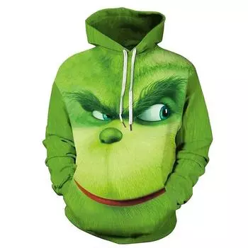 Интересная 3d одежда Green Devil 3d смешная принтованная толстовка с капюшоном, мужская уличная мода повседневная толстовка с капюшоном, подарить парню подарок сгусток S