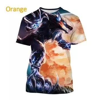 Интересная 3D-печатная футболка Muscle Wolf для взрослых и детей, повседневная футболка с коротким рукавом, спортивная летняя футболка XL