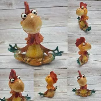 Интересная фигурка курицы для медитации, статуи петухов, художественное украшение, фигурка петуха, скульптура курицы, украшения
