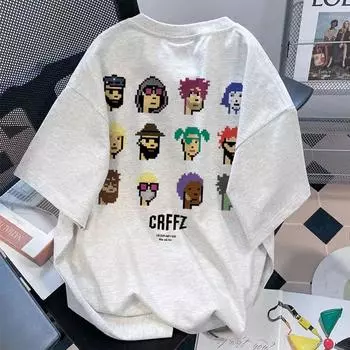 Интересная футболка с принтом Emoji Avatar для мужчин и женщин из чистого хлопка, летняя модная тенденция, повседневный удобный топ с короткими рукавами для пар, Harajuku S белый