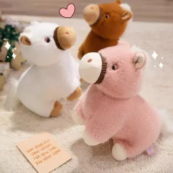 Интересная маленькая лошадка кукла мягкая плюшевая забавная плюшевая кукла животное сопровождать успокаивать 25cm белый