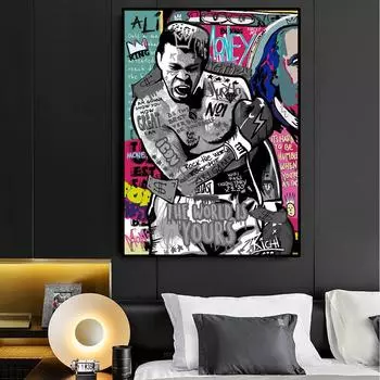 Интересные граффити, постеры для бокса, принты на холсте, настенное искусство для гостиной, поп-арт, украшение для дома 21cm30cm NoFrame