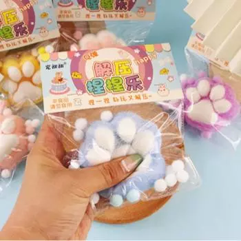 Интересные игрушки-лапки для кошек TPR, мультяшные игрушки-лапки, декор для рабочего стола фиолетовый