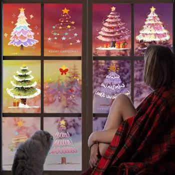 Интересные наклейки для украшения стен Рождественские украшения Интересные наклейки Наклейки для украшения стен, окон и туалетов One Size