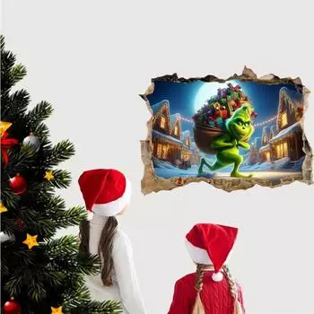 Интересные наклейки для украшения стен Рождественские украшения Интересные наклейки Наклейки для украшения стен, окон и туалетов белый