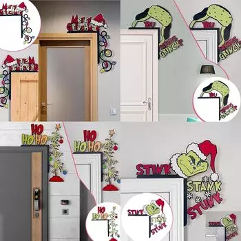 Интересные рождественские украшения, домашний декор, деревянные рамы, зеркала, шкафы, стулья, ящики, угловые украшения мебели