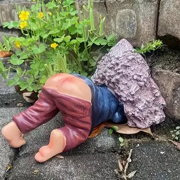 Интересный Butt Head Against The Wall Садовый двор Декоративные смоляные украшения