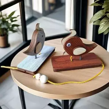 Интересный древесный древесный древесный древесный древесный древесный древесный молоток в форме дятла, древесный ... серебряный