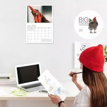 Интересный куриный календарь Бумажный календарь, украшение дома, запись жизни, планирование времени One Size