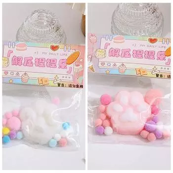 Интересный плюшевый мячик кошачья лапка сжимающая игрушка TPR мультфильм сжимающая лапка игрушки офис белый