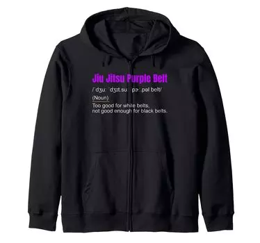 Интересный словарь Purple Belt Zip Parka Jiu-Jitsu чёрный