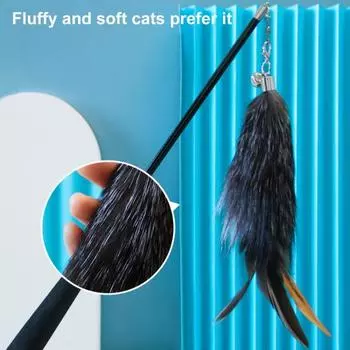 Интересный трехсекционный дизайн колокольчика, забавная кошачья палочка, длинный шест, дразнилка из лисьего меха, принадлежности белый
