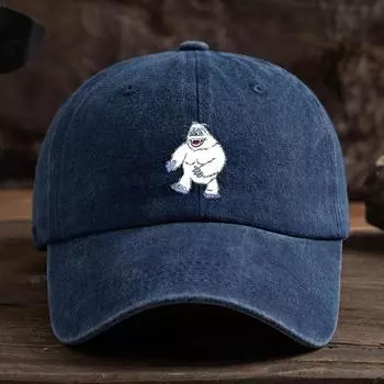 Interesting snow monster printed baseball cap, unisex outdoor hat, fashionable and versatile duckbill cap trend S