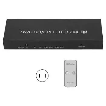 Интерфейс мультимедиа HD 2.0 Switch 2 в 4 выхода UHD 4K HD Мультимедийный интерфейс Switcher для PS4US UK Plug
