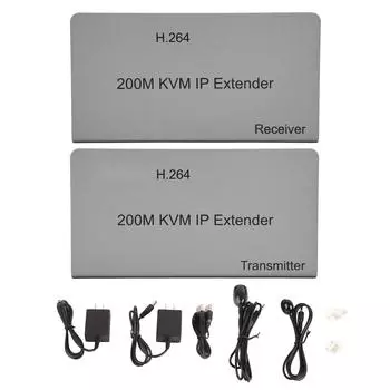 Интерфейс мультимедиа HD IP Extender 200m Full HD 1080P IR Control Loop Out KVM Network Extender US Plug