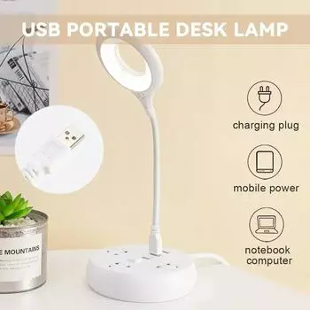 Интерфейс USB DC5V: Обучающий кольцевой светильник, светодиодная настольная лампа с подвижным механизмом, лампа для чтения, портативный ночник для защиты глаз, офис для чтения Blue