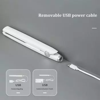 Интерфейс USB, мини-шина, щипцы для завивки двойного назначения с прямой завивкой, внешний аккумулятор, доступен новый стиль 19x2cm чёрный