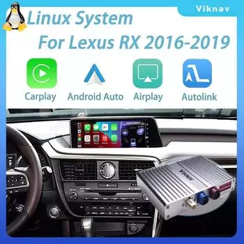 Интерфейсный блок Viknav Linux для 12,3-дюймового полуэкрана Lexus RX 2016 2017 2018 2019 Беспроводной Apple CarPlay Android Auto Linux Interface Box