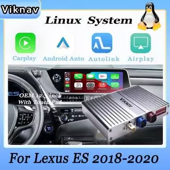 Интерфейсный блок Viknav Linux для 12,3-дюймового экрана Lexus ES 2018 2019 2020 Wireless Apple CarPlay Android Auto Linux Interface Box