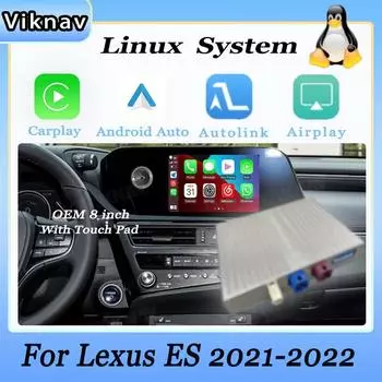 Интерфейсный блок Viknav Linux для 8-дюймового экрана Lexus ES 2021 2022 Беспроводной Apple CarPlay Android Auto Linux Interface Box