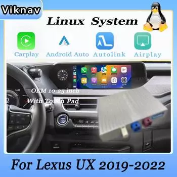 Интерфейсный блок Viknav Linux для Lexus UX 2019-2022, беспроводной Apple CarPlay, Android Auto, поддержка только оригинального экрана автомобиля 10,25 дюйма Linux Interface Box