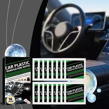 Interior Cleaner Car Detailing 16pcs Powerful Cleaning Wipes For Car Interior Protective Multifunctional Cleaning Supplies For