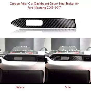 Interior Dashboard Panel Cover Trim Fit For Ford Mustang 2015-2019 Carbon Fiber Look