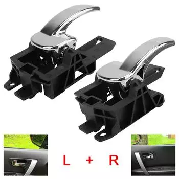 Interior Door Handles 2 pcs For Nissan Qashqai J10 2007-2013 80670JD00E 80671JD00E Car Inner Handle чёрный