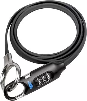 INTERMAX Bicycle Combination Type PIN Code Road Bike Cable Wire THE Lock, [Long 1800mm, Anti-Theft, Setting] Lock, Compact, Portable, Lightweight, чёрный