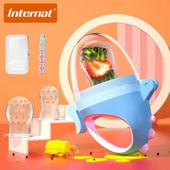 INTERNAT Baby Cartoon Water Фрукты и овощи Дополнительная пища Артефакт укусов Силиконовая соска для прорезывания зубов с набором ящиков для хранения