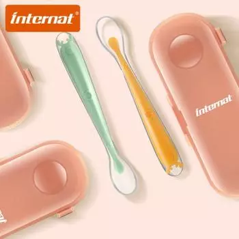 INTERNAT Детская силиконовая ложка с мягкой головкой Детская ложка с мягкой головкой Детская дополнительная посуда