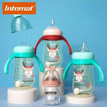 INTERNAT Moe Deer 100/240/300 мл Стеклянные бутылки из PPSU с широким горлышком