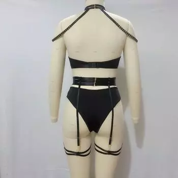 Международная станция одежда мода взрывной большой размер черный слинг через шею бюстгальтер тяжелая ручная работа сексуальное нижнее белье S